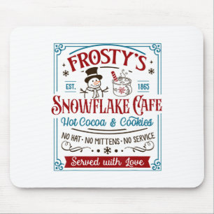 Old Fashioned Frosty's Snowflake Cafe Coffee Lover Mouse Pad
