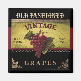 Old Fashioned Grapes Vintage Magnet
