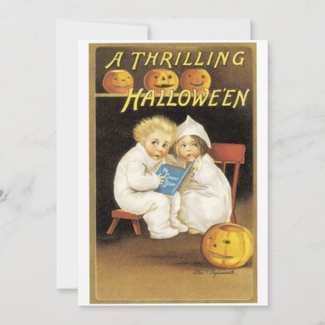 Old Fashioned Halloween Ghost Story Kids Card (Front)