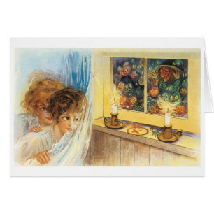 Old-fashioned Halloween, Girls meet Witch