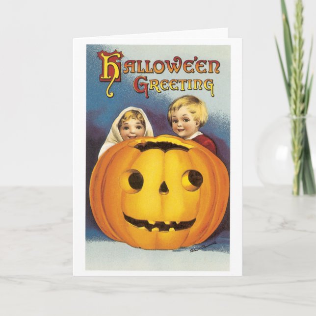 Old-fashioned Halloween, Jack-o'-lantern Card (Front)