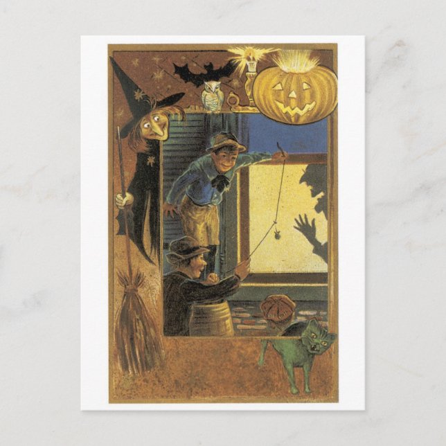 Old-fashioned Halloween Postcard (Front)