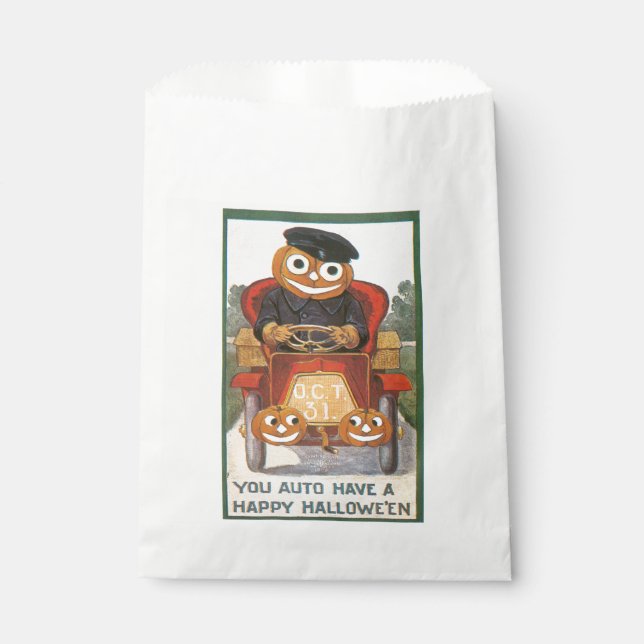 Old-fashioned Halloween, Pumpkin driver Favour Bag (Front)