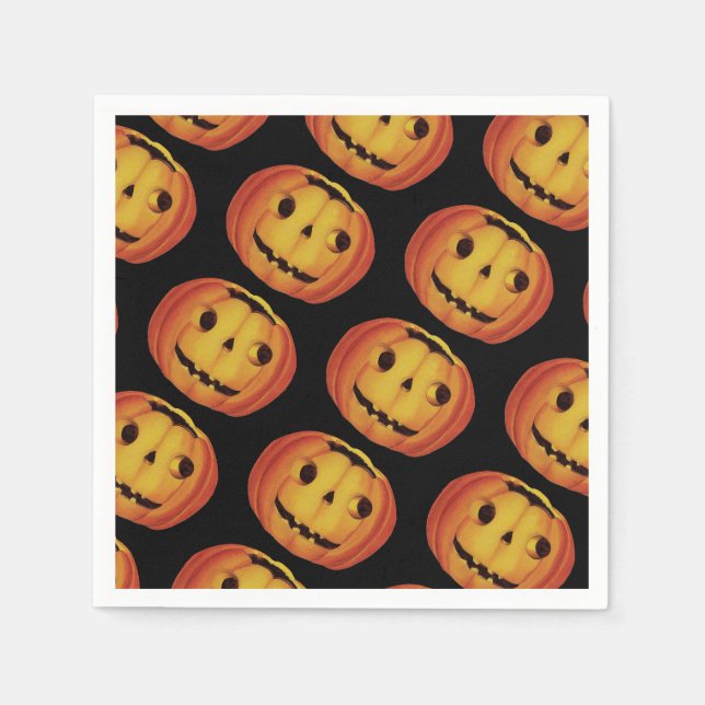 Old-fashioned Halloween, Pumpkin (jack-o'-lantern) Napkin (Front)