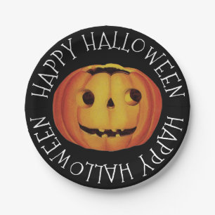 Old-fashioned Halloween, Pumpkin (jack-o'-lantern) Paper Plate