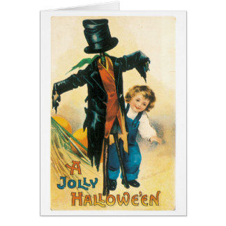 Old-fashioned Halloween, Scarecrow & child