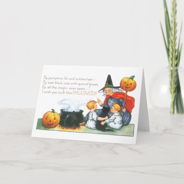 Old-fashioned Halloween, Witch Card (Front)