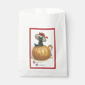 Old-fashioned Halloween, Witch cat Favour Bag