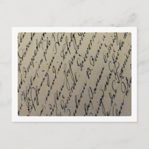 Old-fashioned handwriting postcard