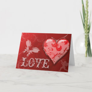 Old Fashioned Heart & Text  Card