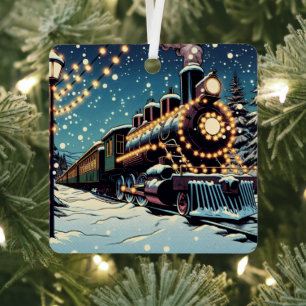 Old-Fashioned Holiday Train  Christmas Metal Tree Decoration