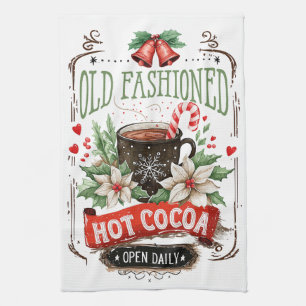 Old Fashioned Hot Cocoa  Tea Towel