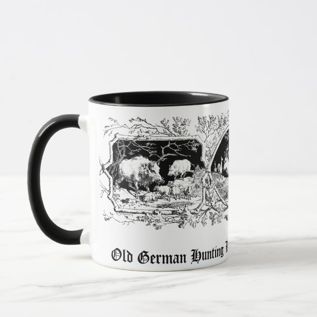 Old Fashioned Hunter's Mug with Deer & Boar (Left)