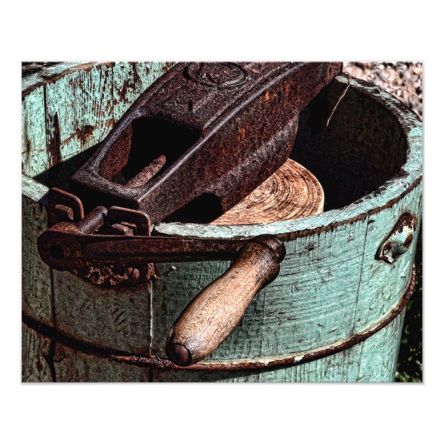 Old Fashioned Ice Cream Churn Photo Print (Front)