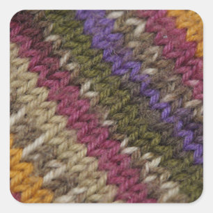 Old-Fashioned Knitted Sweater Pattern Square Sticker