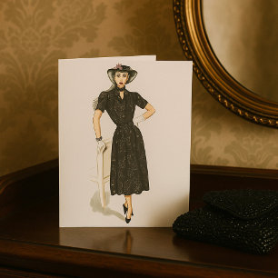 Old Fashioned Lady Greeting Cards