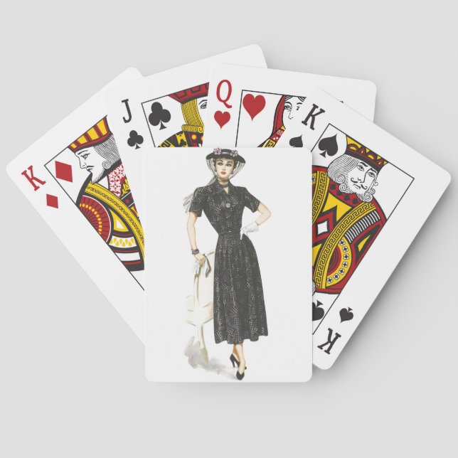 Old Fashioned Lady Playing Cards (Back)