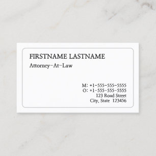 Old Fashioned, Legal Professional Business Card
