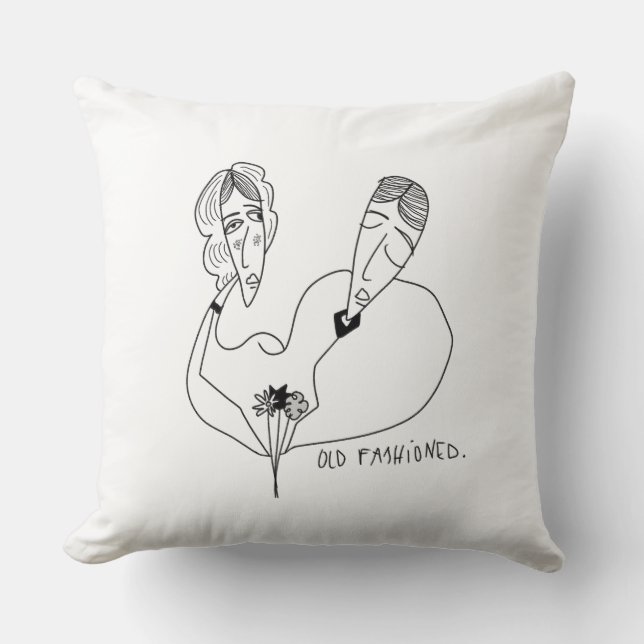 Old fashioned love couple lovers home decor cushion (Front)