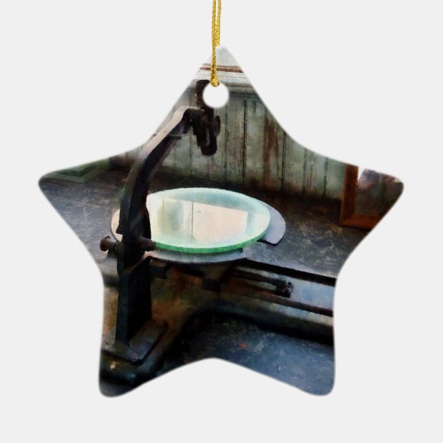 Old Fashioned Microscope Ceramic Ornament (Front)
