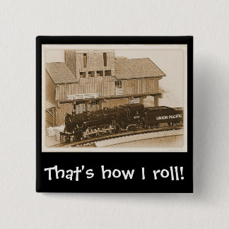 Old Fashioned Model Train Photo 15 Cm Square Badge