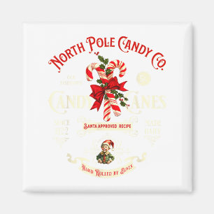 Old Fashioned North Le Candy Cane Company Elf Chri Magnet