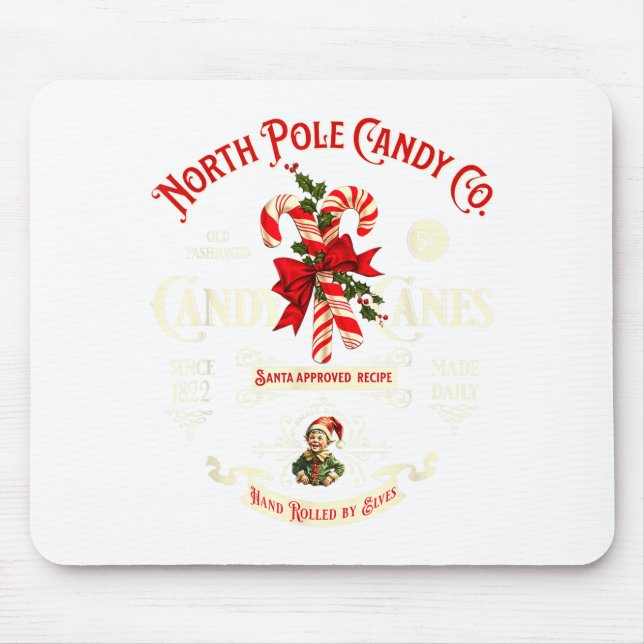 Old Fashioned North Le Candy Cane Company Elf Chri Mouse Pad (Front)