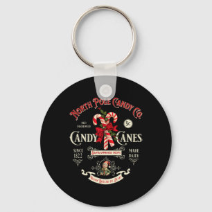 Old Fashioned North Pole Candy Cane Company Elf Ch Key Ring