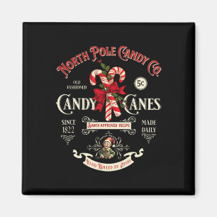 Old Fashioned North Pole Candy Cane Company Elf Ch Magnet