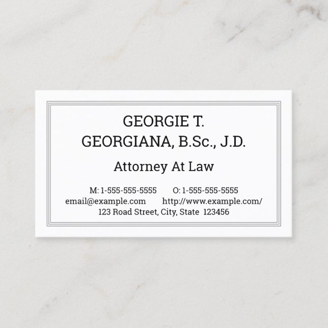 Old Fashioned, Nostalgic Style Business Card (Front)