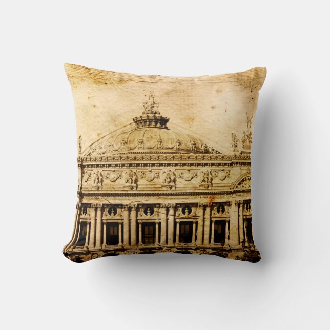 Old-fashioned paris franceaged, ancient, antique,  cushion (Front)