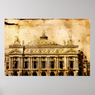 Old-fashioned paris franceaged, ancient, antique, poster