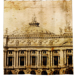 Old-fashioned paris franceaged, ancient, antique, shower curtain