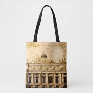 Old-fashioned paris franceaged, ancient, antique, tote bag