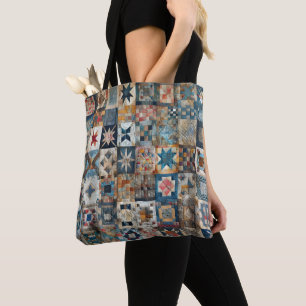 Old-fashioned Patchwork Quilt Design Tote Bag