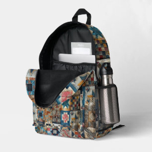 Old-fashioned Patchwork Quilt Printed Backpack