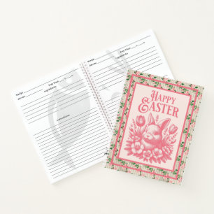 Old Fashioned Pink Easter Bunny  Notebook