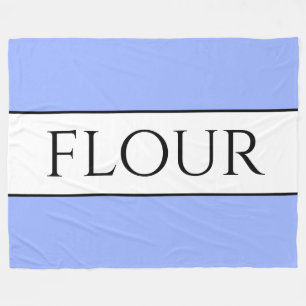 Old Fashioned Pretty Light Blue "FLOUR" Stripes Fleece Blanket