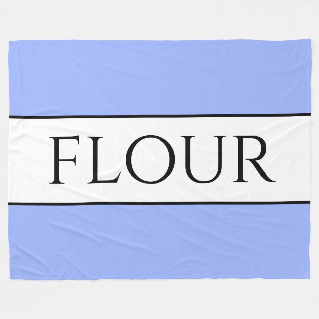 Old Fashioned Pretty Light Blue "FLOUR" Stripes  Fleece Blanket (Front (Horizontal))