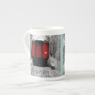 Old Fashioned Red Steam Train Bone China Mug