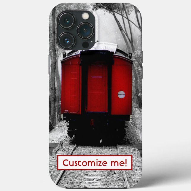 Old Fashioned Red Steam Train iPhone Case (Back)