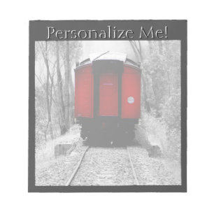 Old Fashioned Red Steam Train Notepad