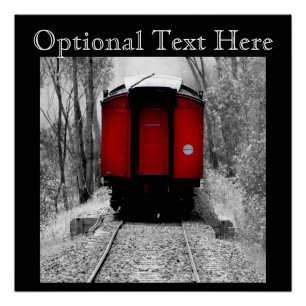 Old Fashioned Red Steam Train Poster