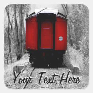 Old Fashioned Red Steam Train Square Sticker