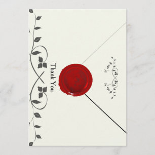 Old-Fashioned Red Wax Seal Letter Thank You Card