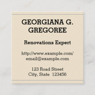 Old Fashioned Renovations Expert Business Card