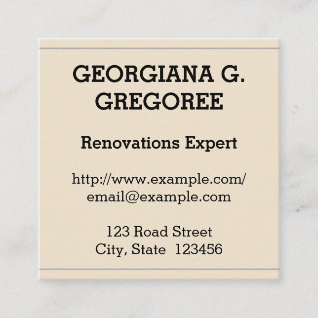 Old Fashioned Renovations Expert Business Card (Front)