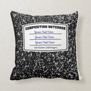 Old Fashioned Retro Composition Notebook Cushion