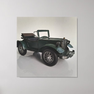 old-fashioned retro convertible car canvas print
