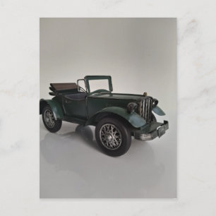 old-fashioned retro convertible car postcard